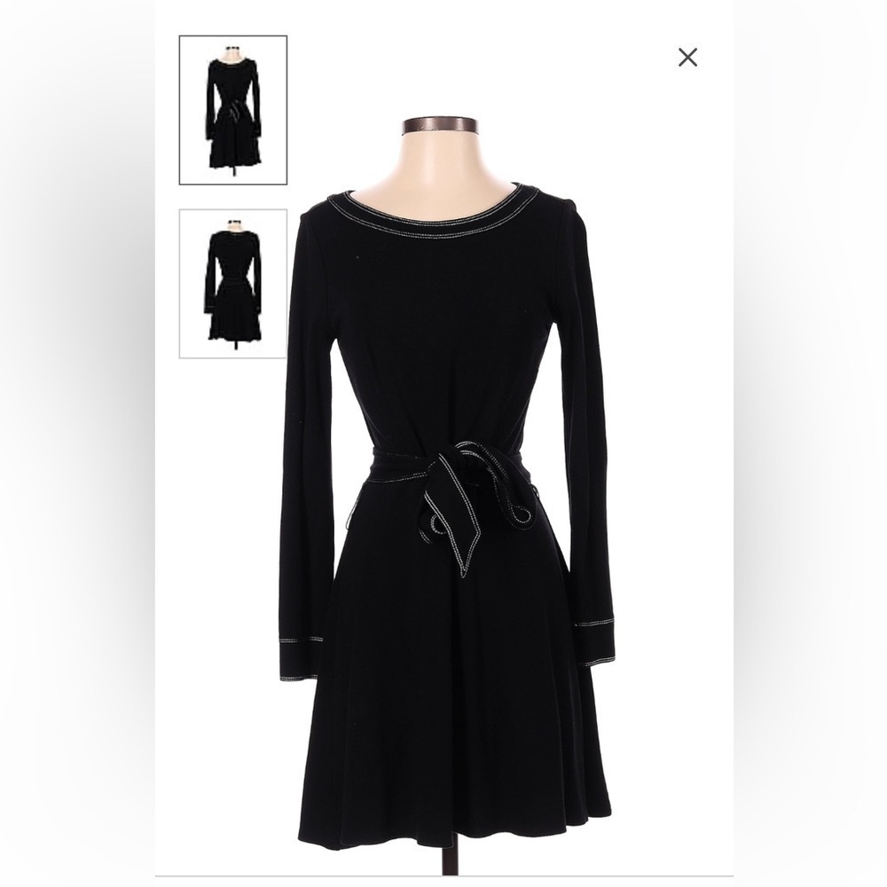 Loft By Ann Taylor Belted Fit and Flare Ponte Knit Size 12 Dress New With Tags